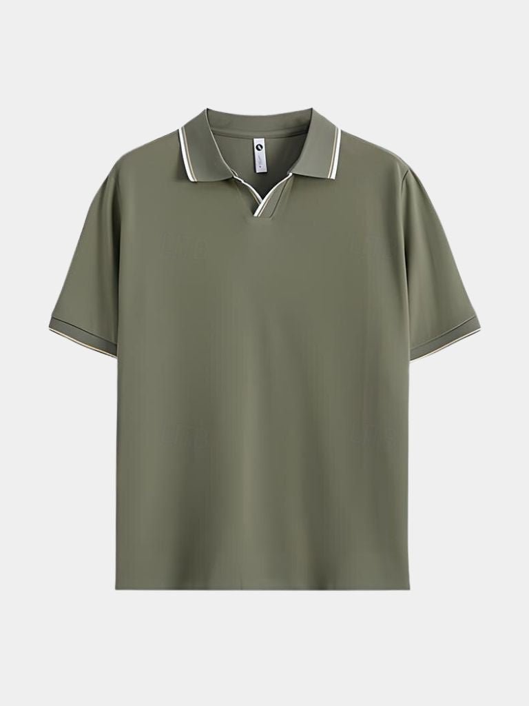 Tijdloze Zwarte V-Hals Polo