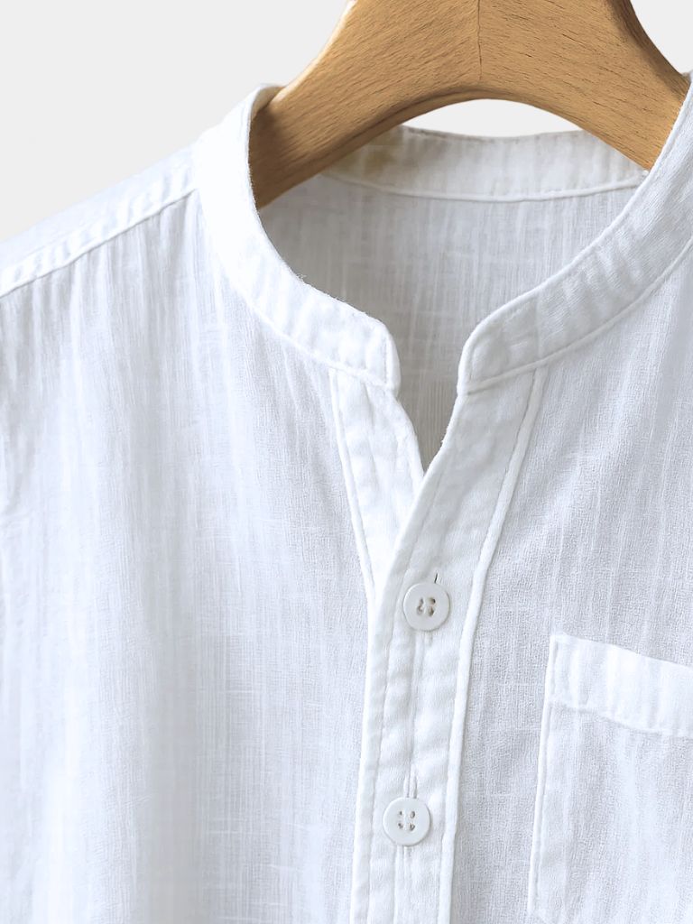 Witte Wellspring Linnen T-Shirt