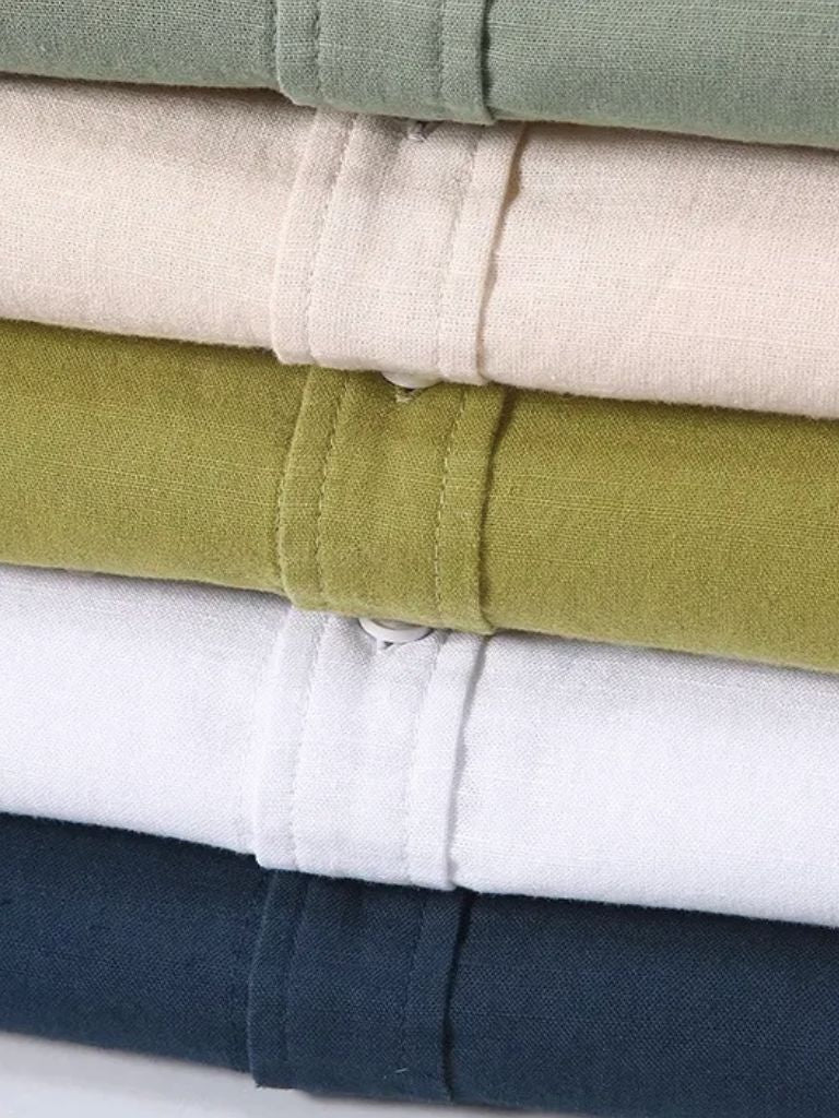 Witte Wellspring Linnen T-Shirt