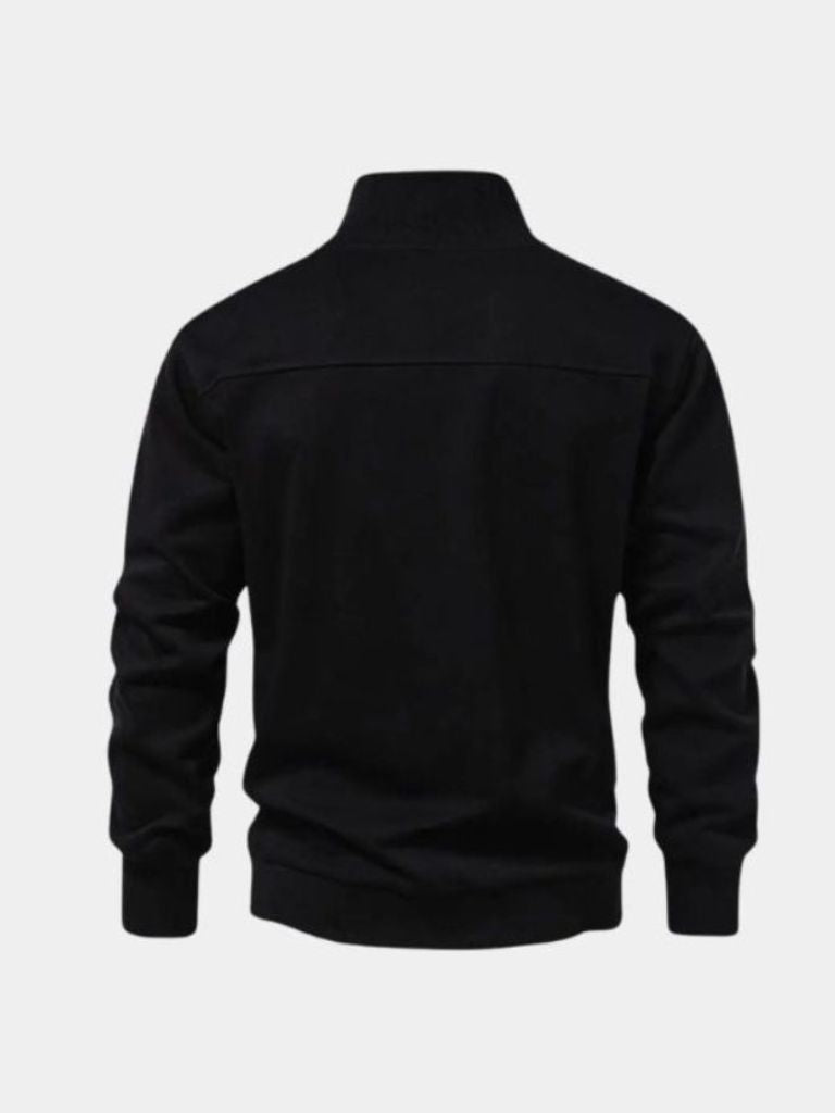 Zip Zwarte Revers Sport Sweatshirt