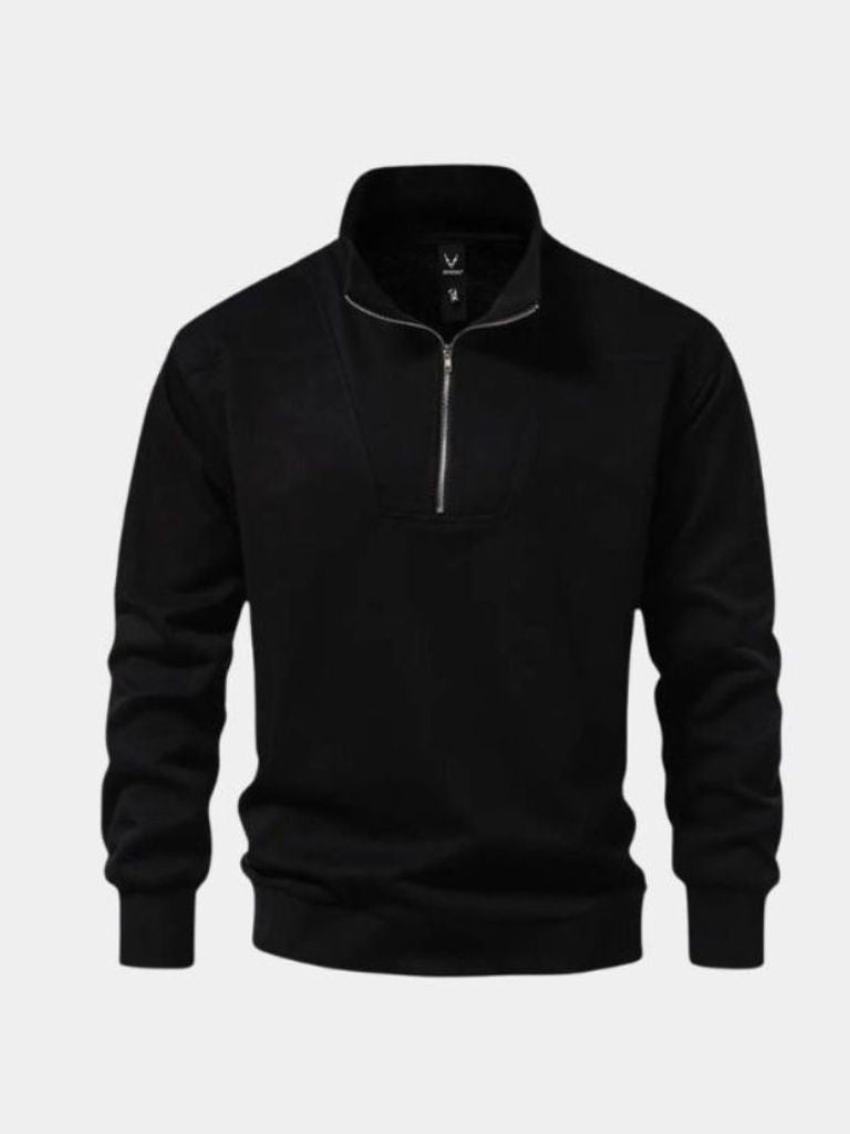 Zip Zwarte Revers Sport Sweatshirt